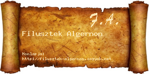 Filusztek Algernon névjegykártya